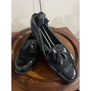 G.H. Bass & Co WEEJUNS Layton Loafers Mens 10 D Tassel Kiltie‎ Black Leather
